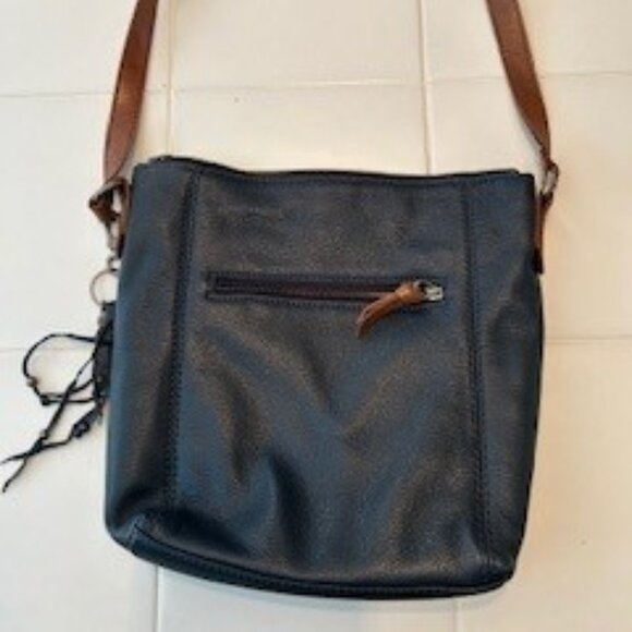 Navy Pebbled Leather Shoulder Bag - Picture 1 of 4